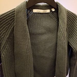 Uniqlo X Lemaire cropped cardigan forest green M